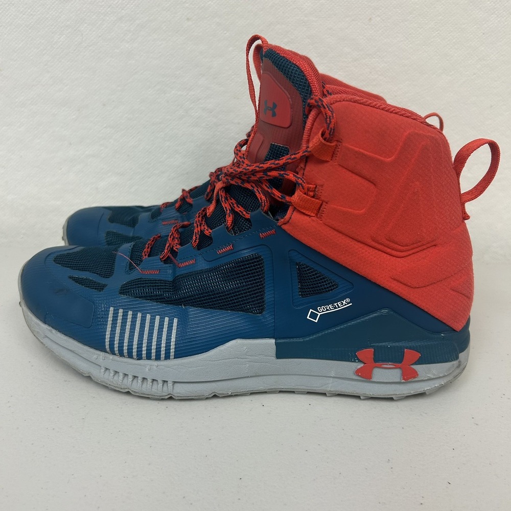Under Armour Verge 2.0 Mid Gore-Tex Hiking Boots Shoes Teal Orange - Men's Sz 12